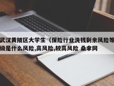 重庆武汉黄陂区大学生（保险行业洗钱剩余风险等级是什么风险,高风险,较高风险 桑拿网